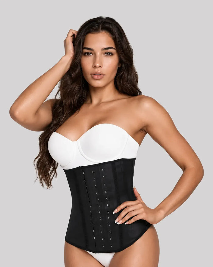 CYRA Long Sculpt Waist Trainer in Onyx โ front view on model