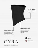 CYRA Sculpt Waist Trainer Latex-Free — garment measurements
