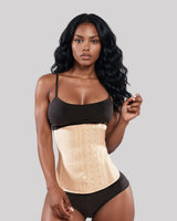 CYRA Long Sculpt Waist Trainer in Ivory — front view on model