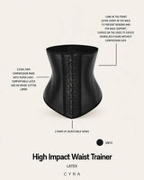 CYRA Sculpt Waist Trainer Latex in Onyx — features detail view
