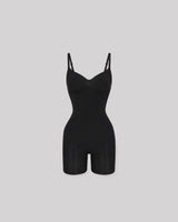CYRA Sculpt Mid-Thigh Bodysuit in Onyx — front product view