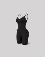 CYRA Sculpt Mid-Thigh Bodysuit in Onyx — angled product view