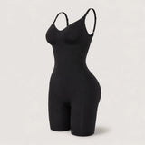CYRA Sculpt Mid-Thigh Bodysuit in Onyx — angled product view