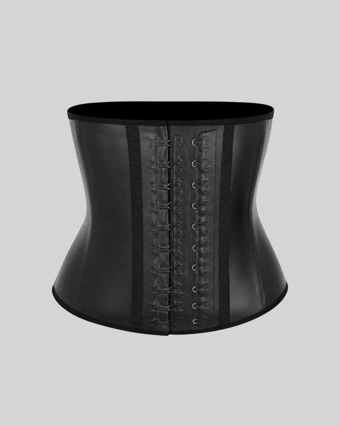 Ivory — CYRA Sculpt Short Latex Waist Trainer, front view on model
