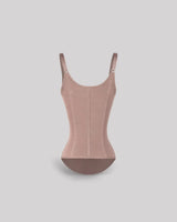 Sandstone — CYRA Sculpt Vest Waist Trainer, back product view with adjustable straps
