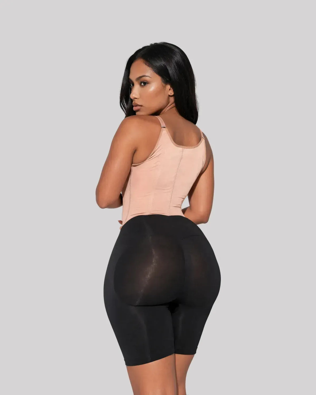 Sandstone — CYRA Sculpt Vest Waist Trainer, back view on model
