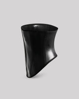 CYRA Sculpt Waist Trainer Latex in Onyx — side product view showing the curved hem
