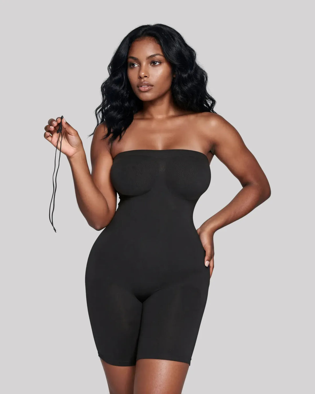 Onyx — CYRA Strapless Sculpt Bodysuit, front view on model
