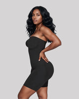 Onyx — CYRA Strapless Sculpt Bodysuit, side-profile view on model