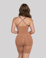 Sandstone — CYRA Strapless Sculpt Bodysuit, cross-back view on model