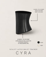 CYRA Sculpt Short Latex Waist Trainer in Black — features side view