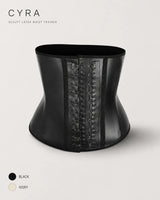 CYRA Sculpt Short Latex Waist Trainer in Black — front product view