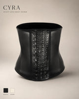 CYRA Long Sculpt Waist Trainer in Onyx — front detail view
